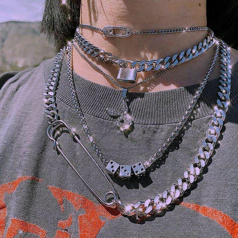 Ins vintage sjov terning vedhæng halskæde harajuku nøglering choker pin halskæde til kvinder piger smykker