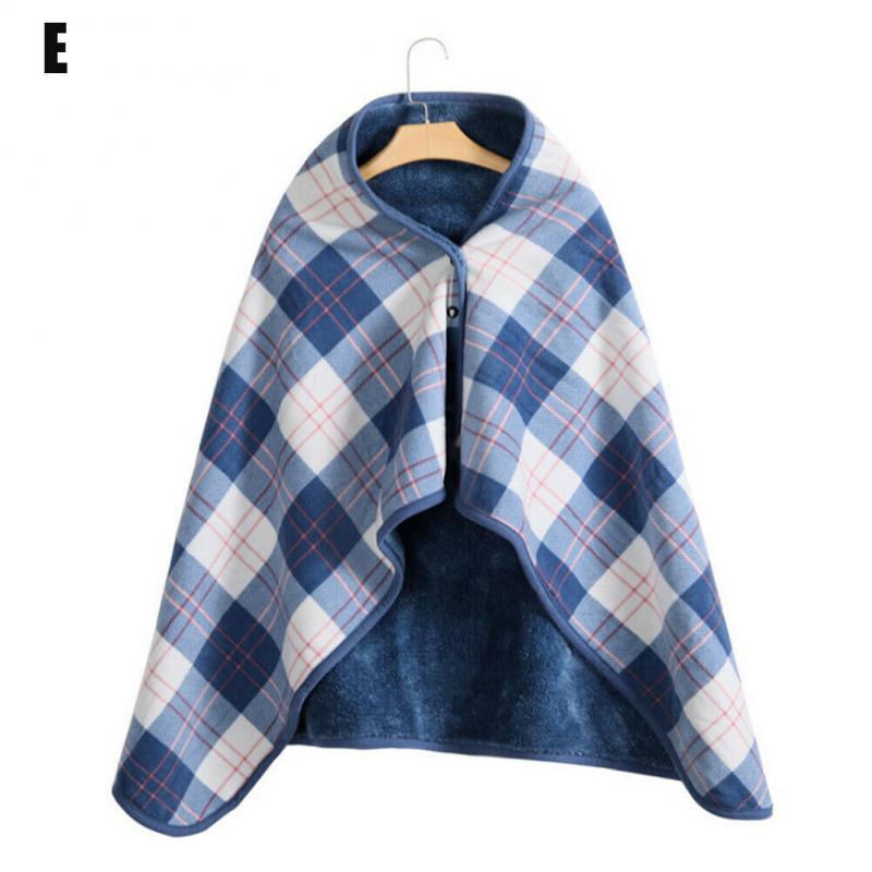 Plaid Heated Blanket Hoodie Fleece Flannel PlPlaid Hoodie Fleece Flannel Plush Bts Serape Wearable Blanket Shawl Thicken Blanket: 07