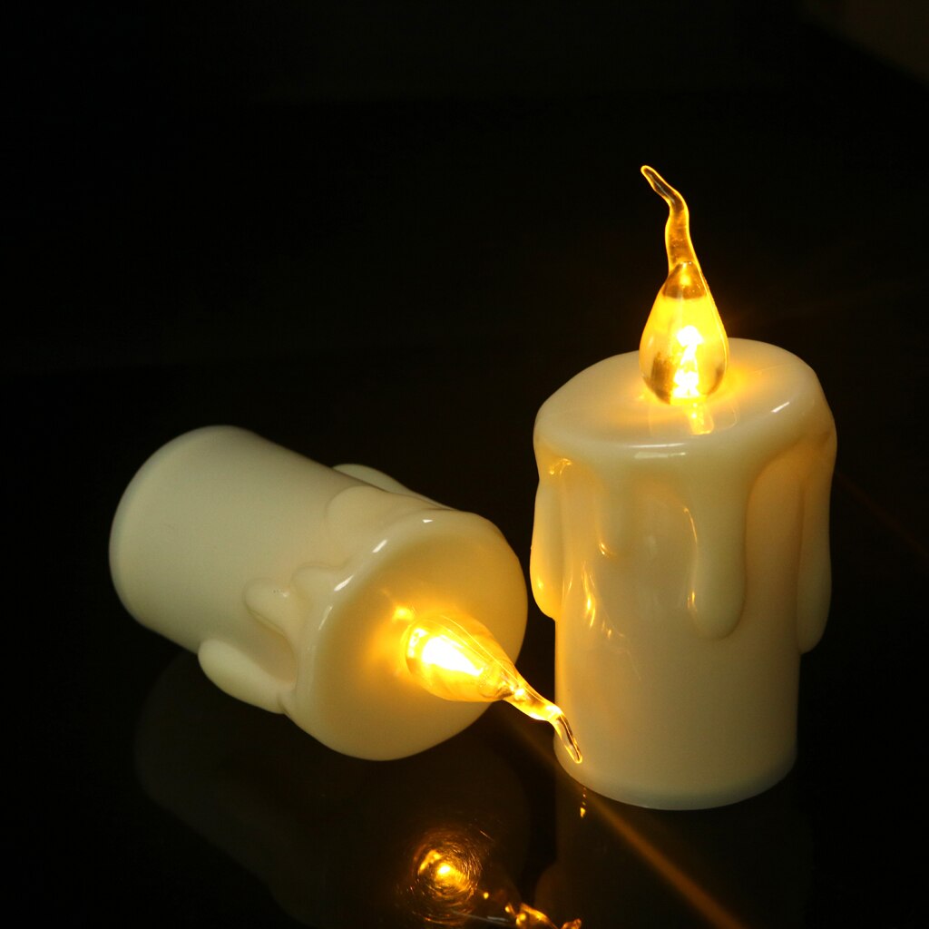 ChaneeHann Led-theelichtjes, 24 stuks, met batterij, elektrische vlamloze votiefkaarsen, flikkerende vlam, theelichtjes, led-kaarsen, voor outdoor, feest, tuin, Halloween, Kerstmis, bruiloftsdecoratie