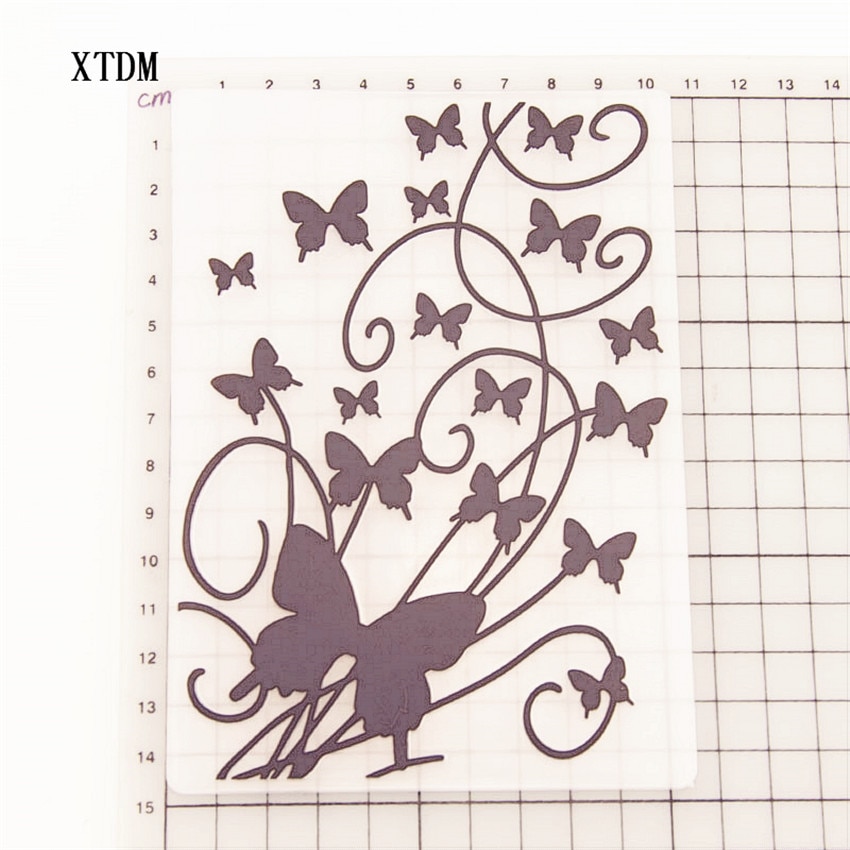Plast fjell sommerfugl mal håndverk kort lage papir kort album bryllup dekorasjon scrapbooking preging mapper