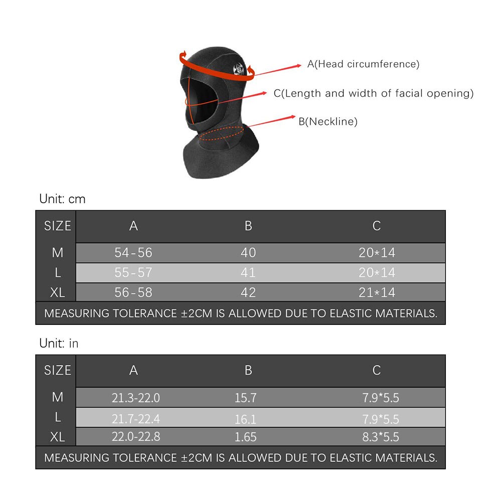Wetsuit Hood Scuba Diving Hood 3mm Neoprene Diving Cap Hoods Dive Sporting Fishing Men Waterproof Keep Warming Hat Wetsuit Hood