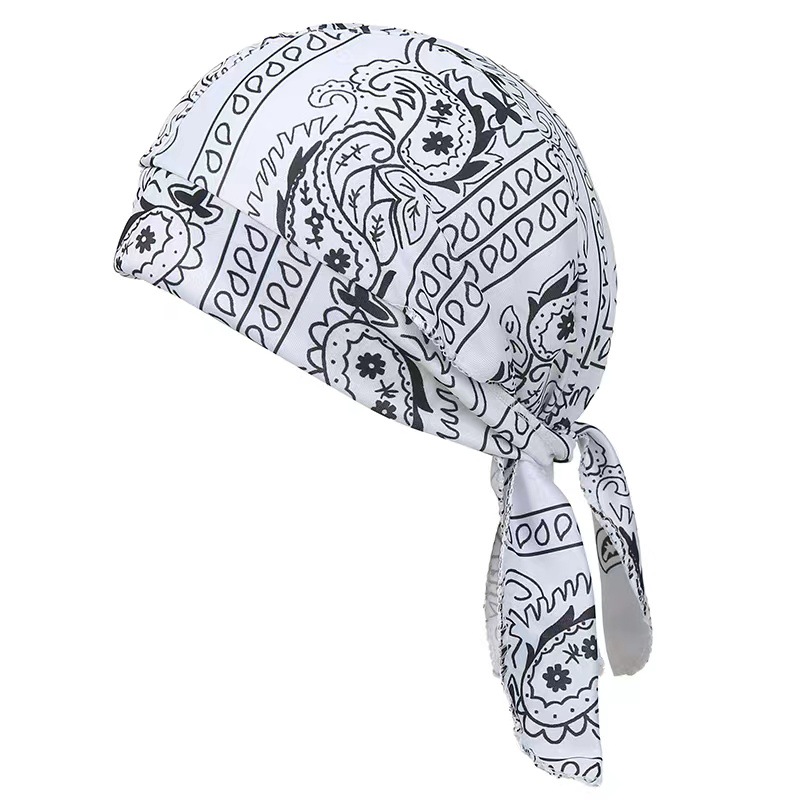 Bandana bufanda pañuelo cabeza hombre ciclismo al aire libre sombrero de pirata motocicleta estampado Paisley multicolor baile de Hip-Hop: Gris