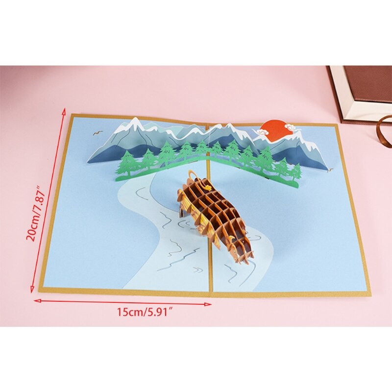 3D Pop-Up Animal Cattle Greeting Card Chinese Year Cow Postcard for Happy Birthday Kids Baby Shower with Envelope