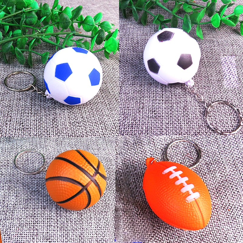 Sports Basketball Model Ball Toys PU Soft Basketball Small Football Rugby Baseball Love Keychain Pendant