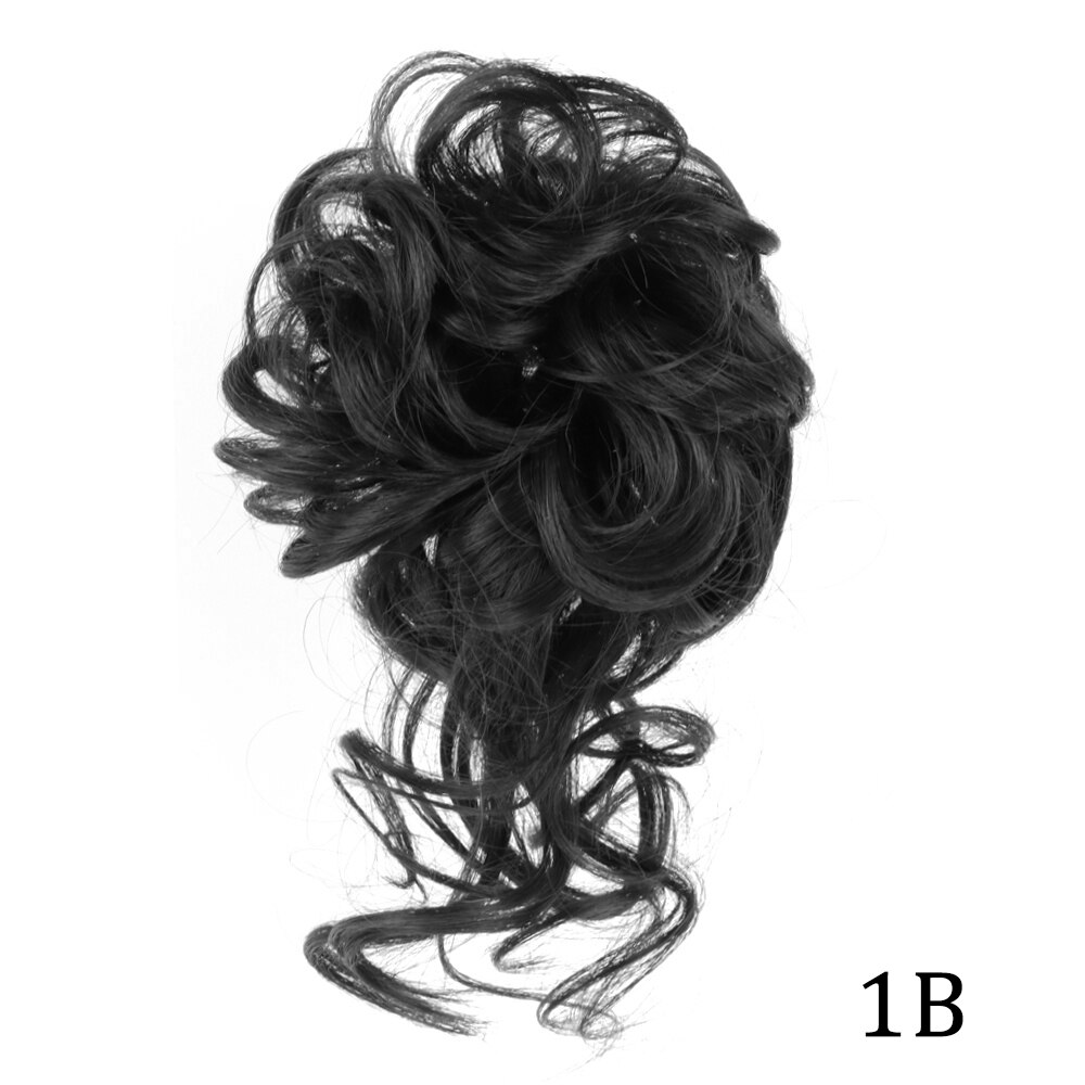 Hairstar Bun Extensions Rommelig Krullend Elastische Haar Scrunchies Haarstukjes Synthetische Chignon Donut Opgestoken Haar Stukken Voor Vrouwen Meisjes: T1B/613