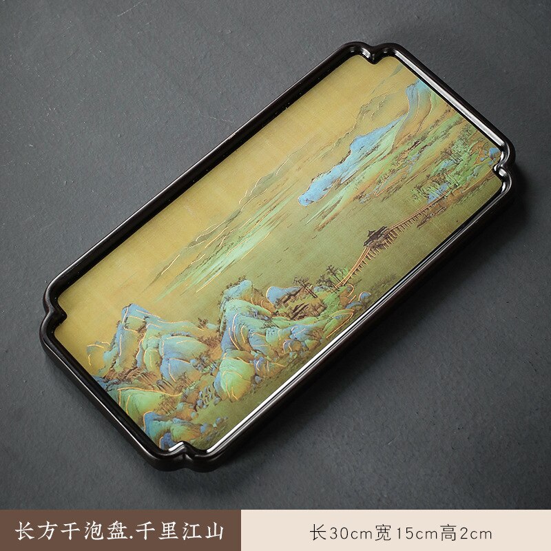 BAODETEA Chinese Tea Tray Rectangular Household Wooden Pot Holds Dry Kungfu Tea Tray: B 30-15-2CM