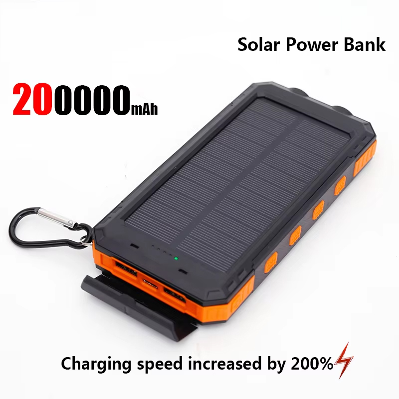 Xiaomi 200000 Caricatore portatile di grande capacità per banca di energia solare mAh compatibile con IOS Android USB-A e USB-C a ricarica rapida: BIANCO