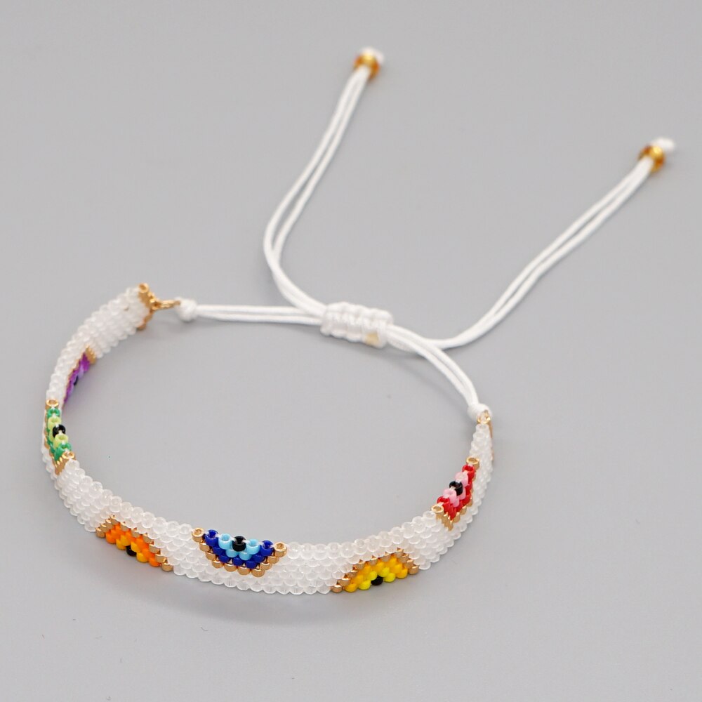 gehen2Boho Türkisch böse Auge Armband Mehrfarbig griechisch Auge Schmuck Miyuki Samen Perlen Bohemien handgefertigt gewebte Armbänder Pro Frauen