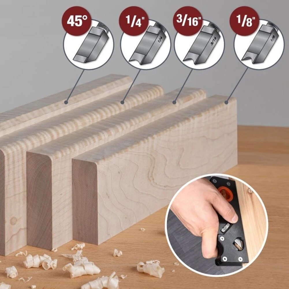 Mini Wood Planer Chamfering Trimming Machine 45 Degree Beveling Angle Corner Shaving Planer Woodcraft Deburring Tool