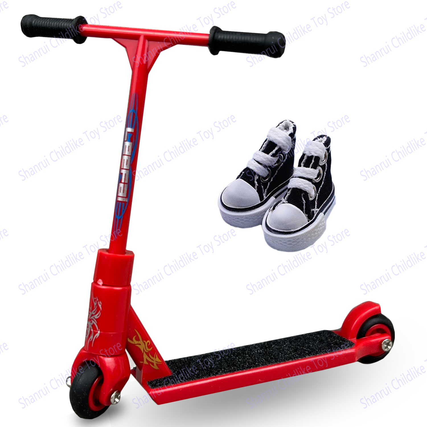Patinete de dedo de dos ruedas, monopatín de dedo, zapatos de dedo, Mini tela, juguetes educativos para niños, bicicleta de dedo, juguete divertido: Castaño
