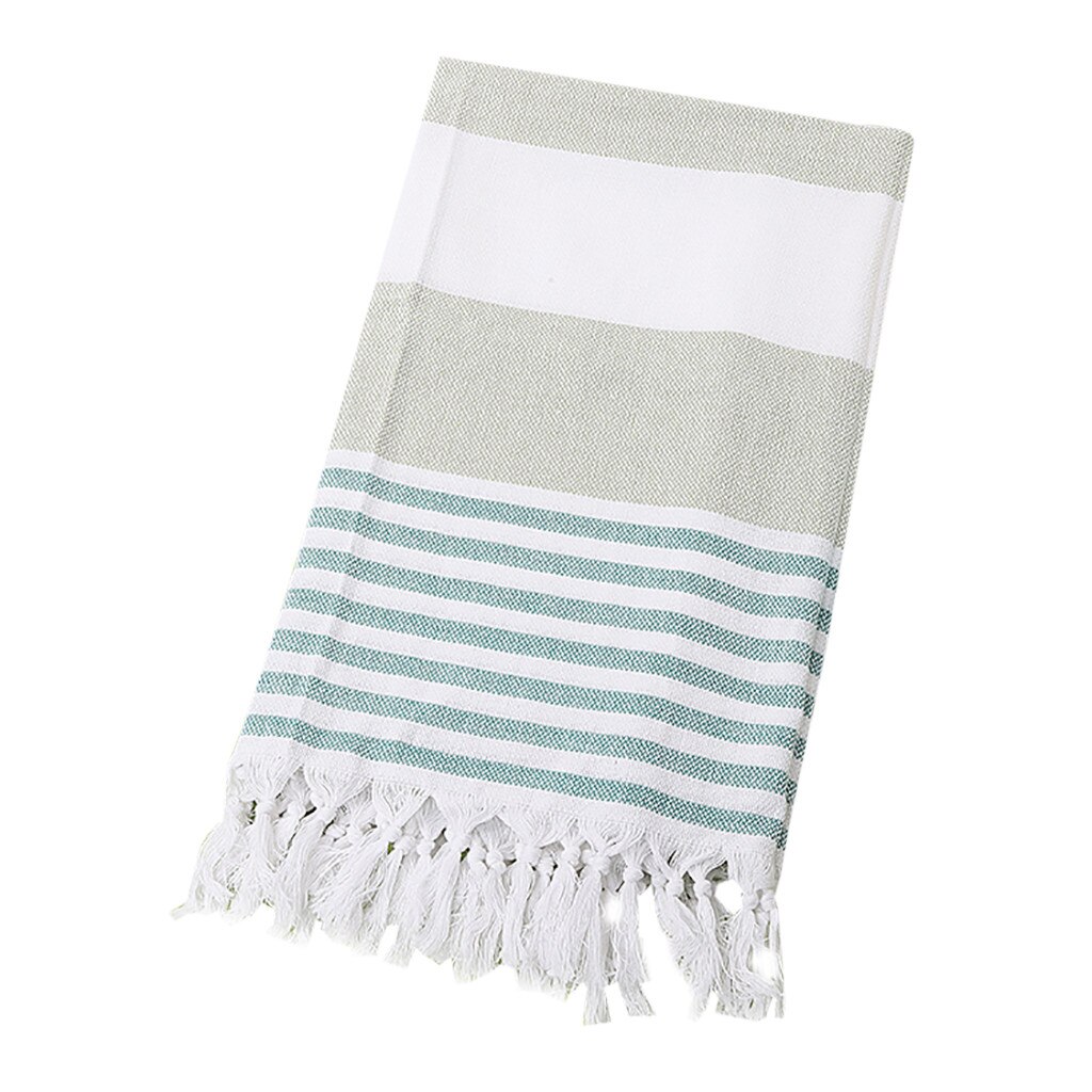 Ouneed Adult Bath Towel Cotton Turkey Simple Stripe Pattern Fringe Beach Towel Stained Jacquard Towel Bath Towels: K
