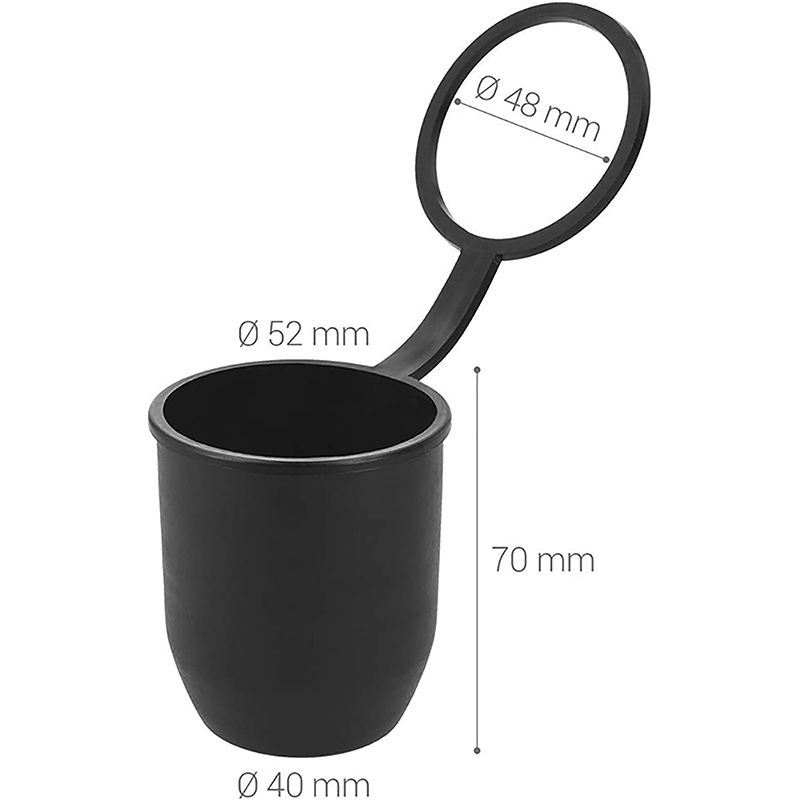 1PC duurzame zwarte beschermkap voor trekhaak caravan auto aanhanger trekhaak beschermhoes universeel 54mm auto trekhaak kogelkap onderdelen: Default Title