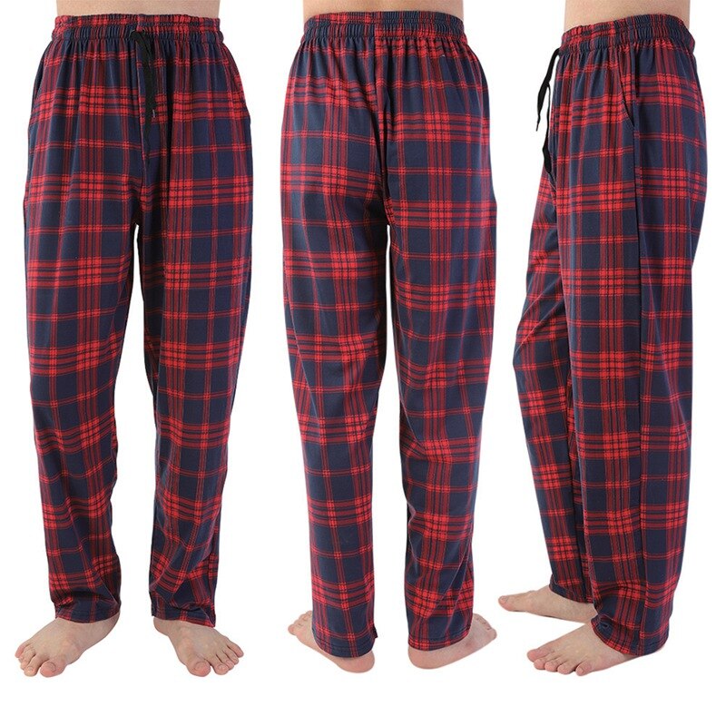 Zomer Katoen Slaap Bodems Mannen Eenvoudige Nachtkleding Broek Voor Mannelijke Casual Plaid Heren Broek Thuis Broek