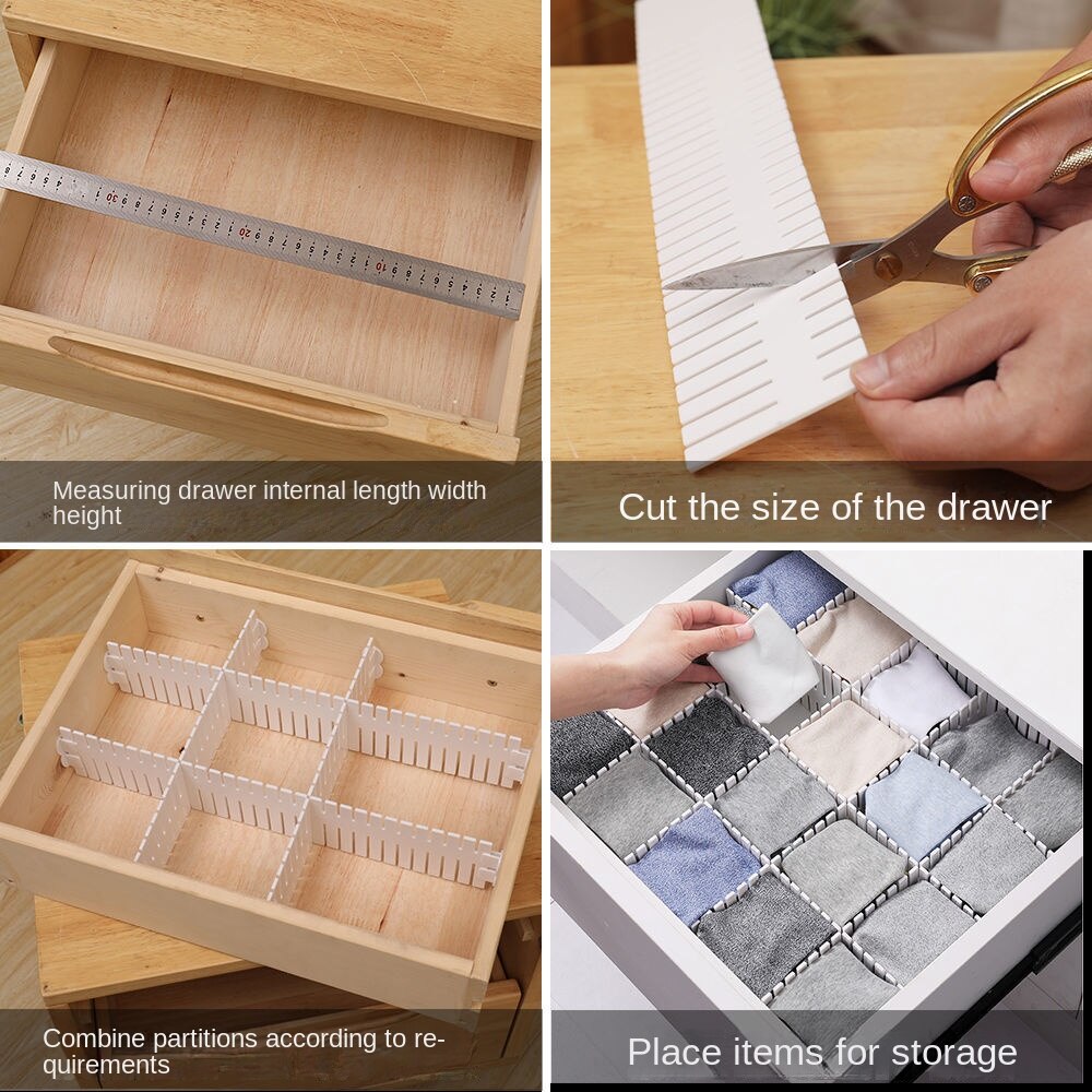 Drawer storage partition partition free combination classification sorting lattice drawer partition baffle organizer