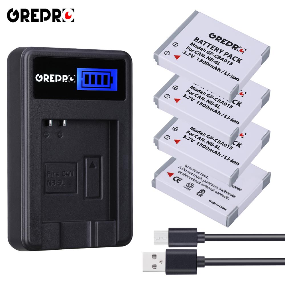NB-6L NB-6LH batería + cargador USB con LCD para CANON Digital IXUS 85 es SX520 SX530 SX540 SX600 SX610 SX700 SX710 IXUS 95 200 de 210: 4B with charger