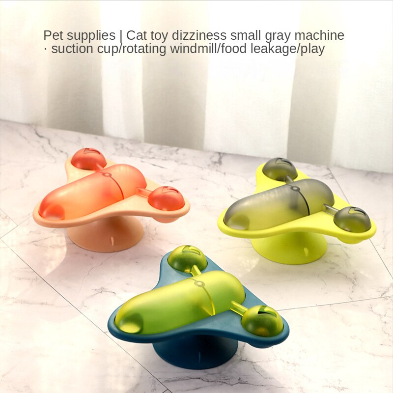 rotierend Flugzeug Katzen Spielzeug niedlich klein Flugzeug entlasten Langeweile komisch Katze Spielzeug mit Glocke Sicherheit Material Katze Nahrungssuche Spielzeuge Fütterung