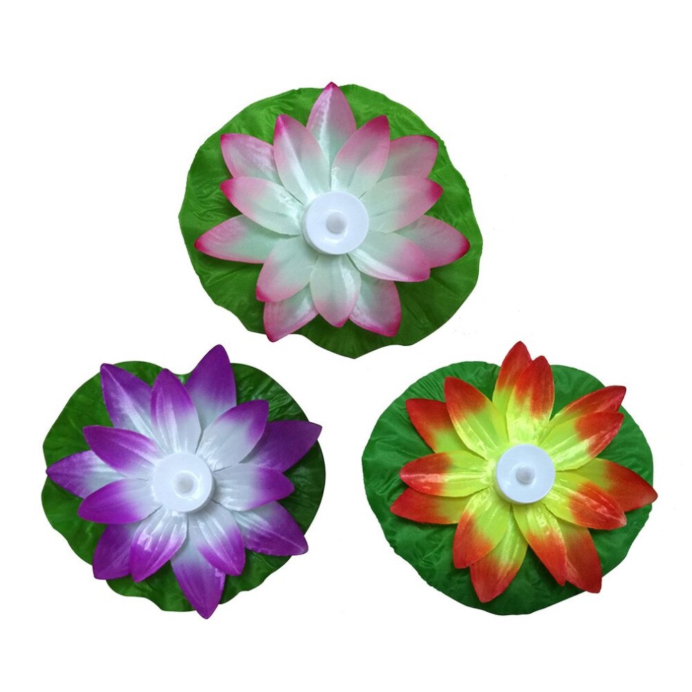 Icoco ledde konstgjord lotus färgglad förändrad flytande blomma lampor vatten simbassäng som önskar ljus lyktor festtillförsel