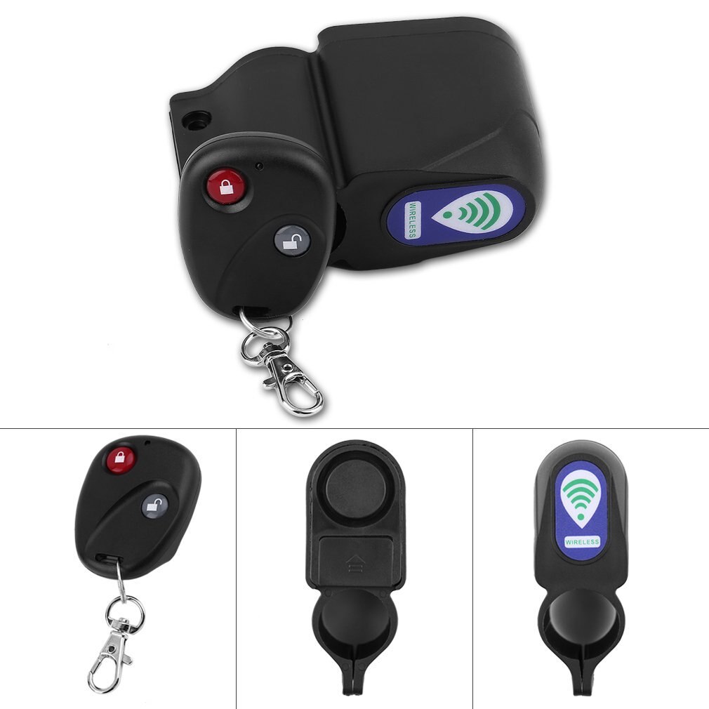 Bicycle Wireless Remote Control Anti-Theft Alarm, Shock Vibration Sensor Bicycle Bike Security Alertor Cycling Lock