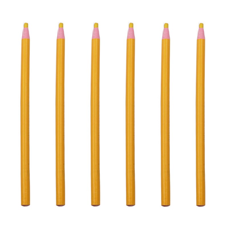 6Pcs Potlood Naaien Krijt Tijdelijke Stof Marker Pen Kleermaker Krijt Voor Glas Kledingstuk Meubels Leer Stof Craft Diy: 6pcs yellow