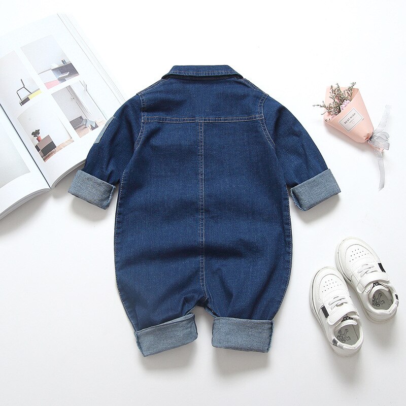 Diimuu Baby Kinderen Jongens Kleding Rompertjes Peuter Kids Overalls Denim Broek Casual Jumpsuits Lange Mouw Mode Broek