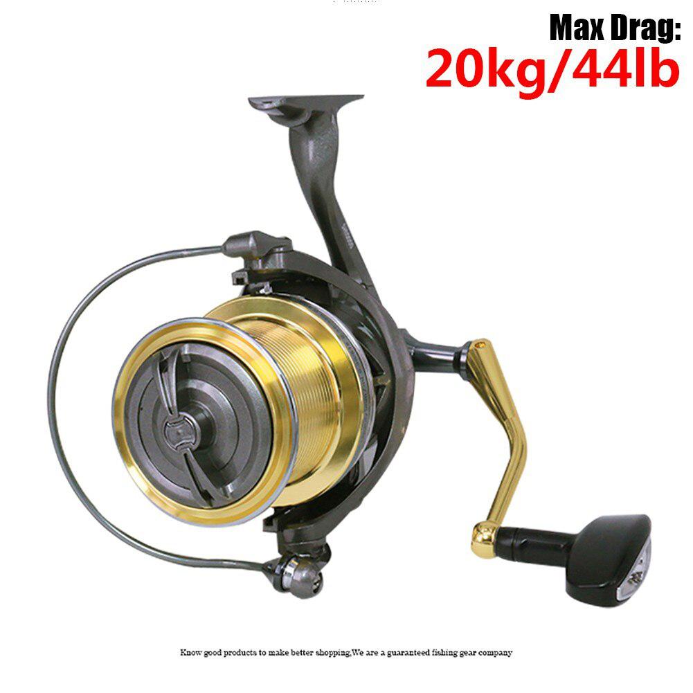 DEUKIO 6+1 Bearings Spinning Reel SH10000/12000 Long Cast Fishing Reel 20kg/44lb Drag Metal Spool Left Right Hand Saltwater