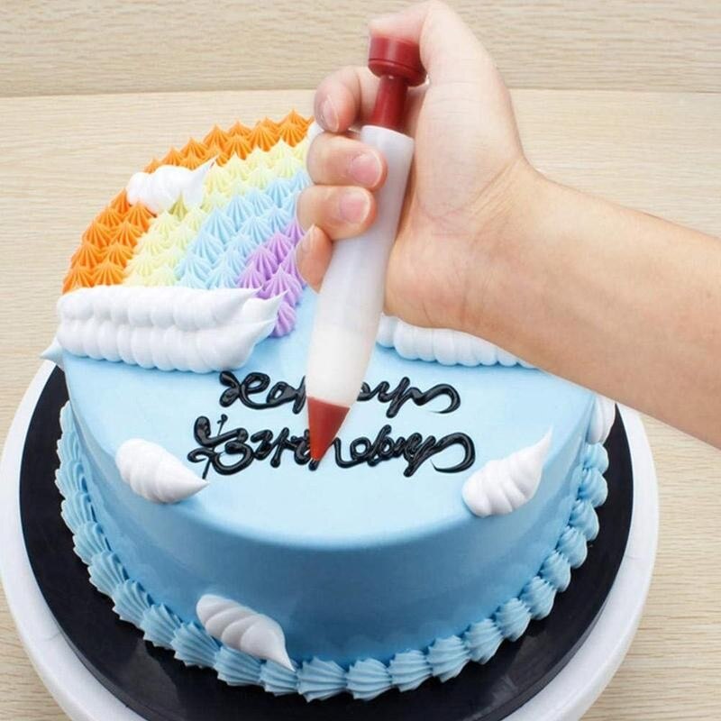 Siliconen Fondant Cake Spuit Pen Fondant Cake Pen Bakken Gebak Spuit Gereedschap Diy Icing Decoratie Chocolade Schrijven Cake S4R3