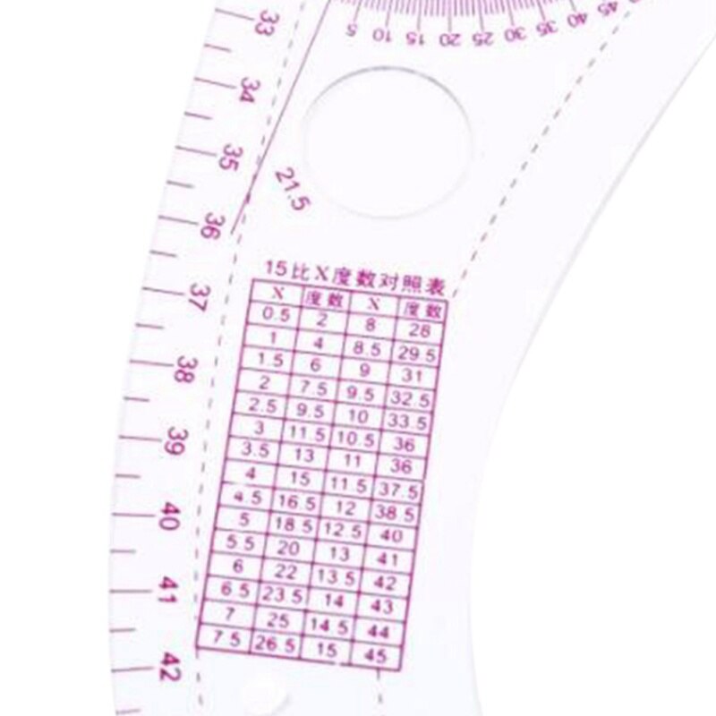 7 stk/sæt skrædderlineal klar målesæt søm tegning målestok lineal ærme fransk arm kurvesæt padle whee lineal cutte