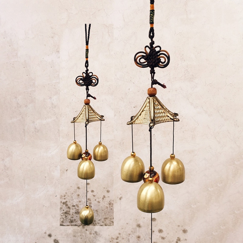 1Pcs Antique Wind Chime Copper Yard Garden Outdoor Living Decoration Metal Wind Chimes Outdoor Chinese Oriental Lucky Metal