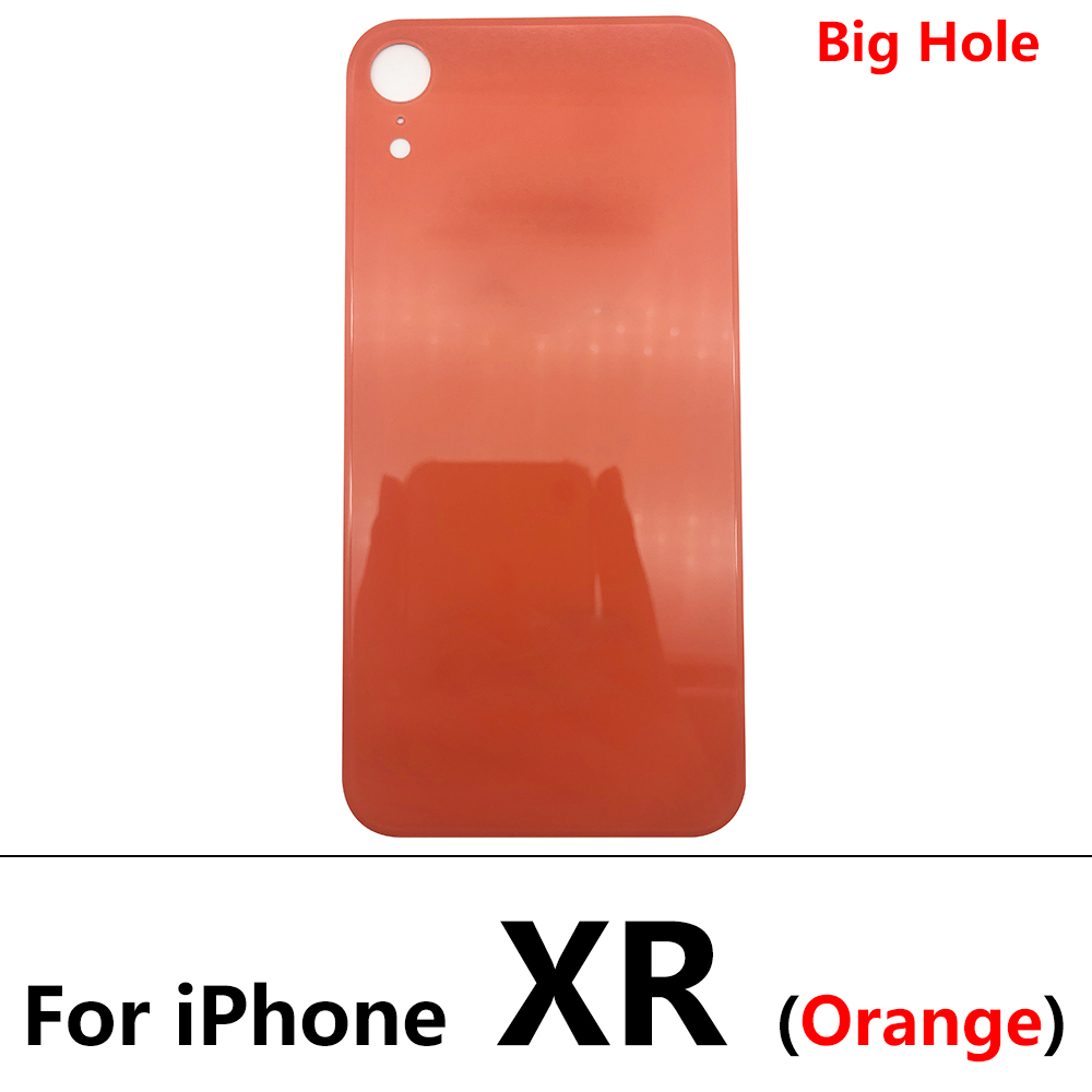Big Hole tylna szklana pokrywa baterii dla Iphone 8 Plus XR pokrywa baterii szklana pokrywa tylnej obudowy wymiana obudowy: For iPhone XR Orange