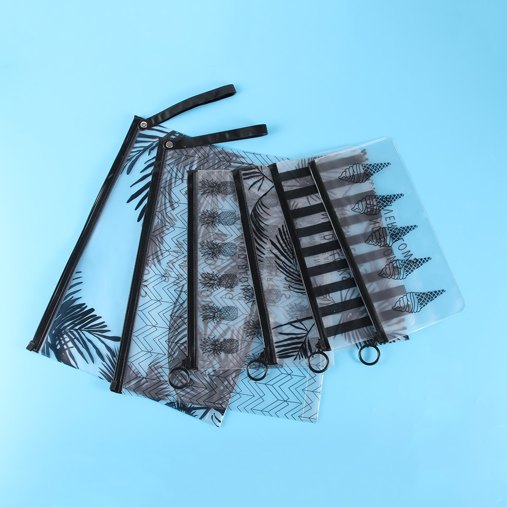 Bolsa de cosméticos, herramientas para brochas de maquillaje, estuche de bolígrafo, bolsa de maquillaje transparente, cremallera, soporte de productos de aseo, almacenamiento, Kit de herramientas de maquillaje, 3 tamaños