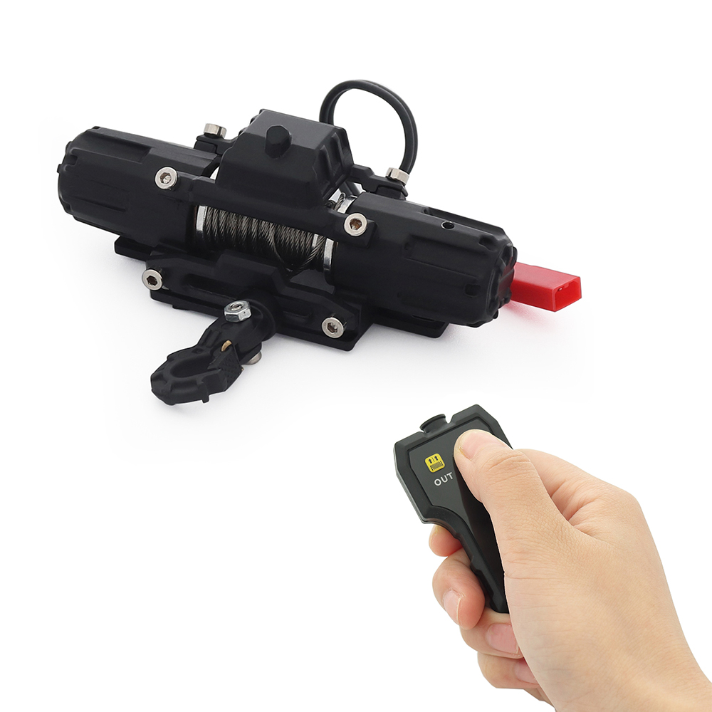 Cabrestante eléctrico de Metal para coche teledirigido, sistema de control remoto inalámbrico para 1/8, 1/10, TRX4, Axial, SCX10, D90, CC01, AXI03007