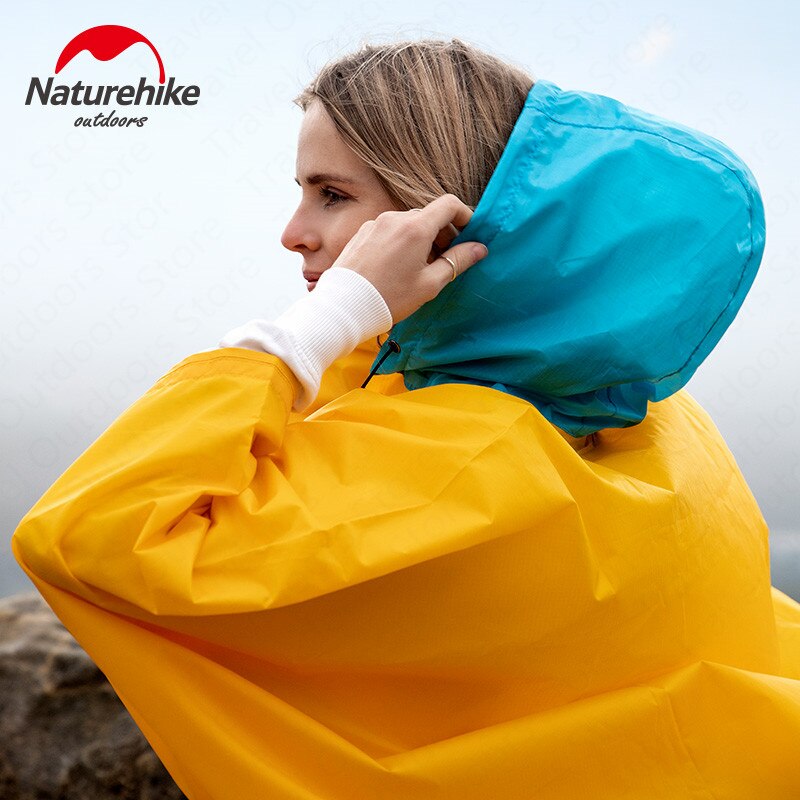 Naturehike Outdoor Hiking Poncho Portable Raincoat Ultraight Rainproof Windproof Climbing Poncho With Backpack Rain Cover
