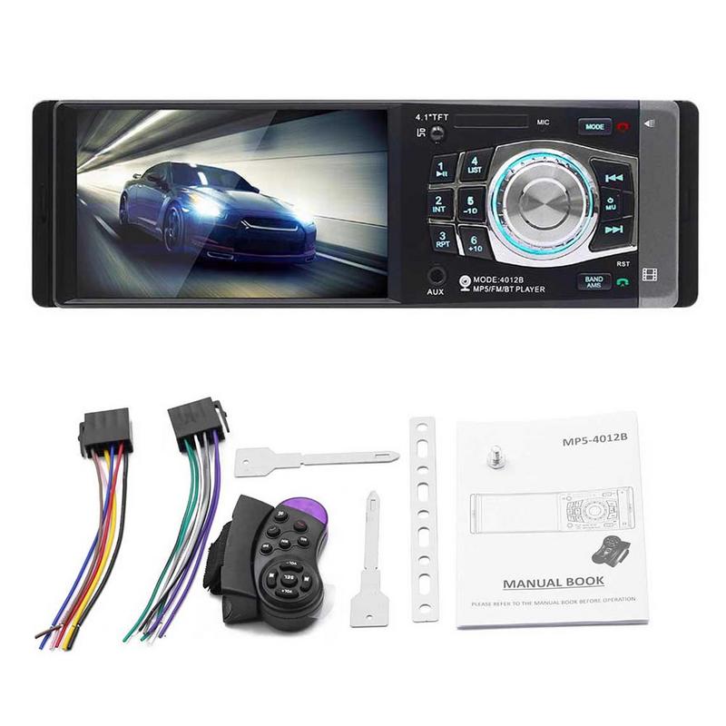 4.1 Inch 1 DIN Car MP5 Player Bluetooth FM Transmitter Radio Stereo Head Unit With Remote Control Can Be Connected To Camera