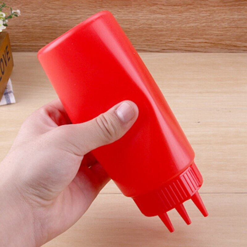 3 Gaten Twist Cap Squeeze Fles Food Grade Plastic Ketchup Mosterd Mayo Sauzen Olijfolie Flessen Keuken Gadgets