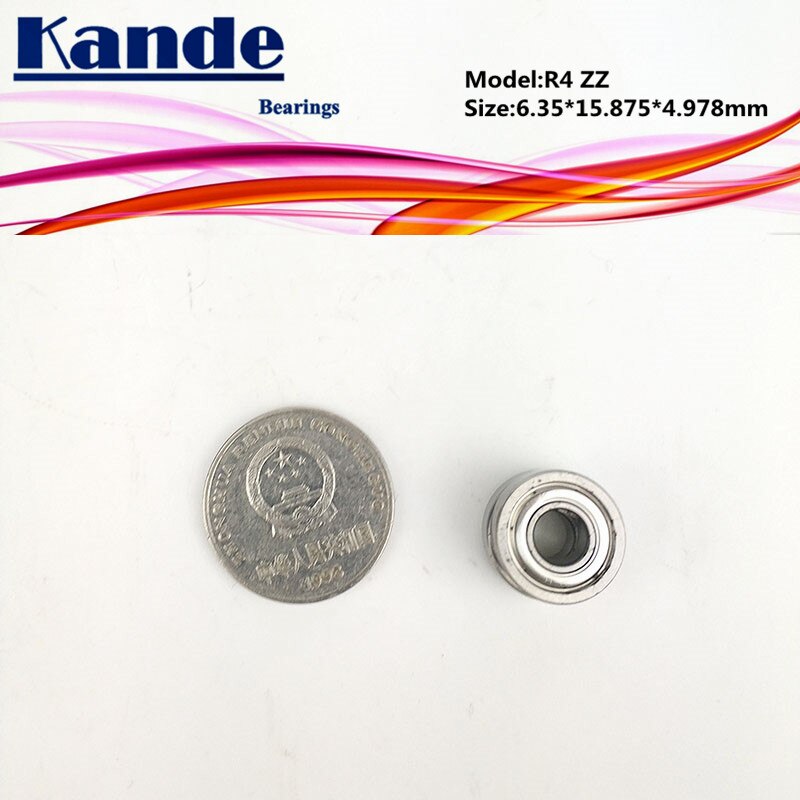 Kande Bearings R4 10pcs ABEC-1 R4 ZZ 10pcs ABEC-5 R4ZZ Inch Bearing 6.35*15.875*4.978mm R4
