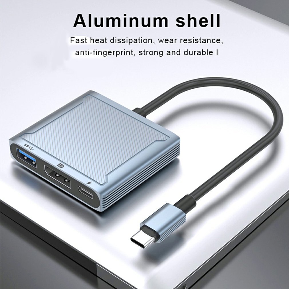 3 w 1 typ C na HDMI kompatybilny Adapter ładowania USB 3.0 USB-C 3.1 Hub dla Mac Air Pro Huawei Mate10 Samsung S8 Plus
