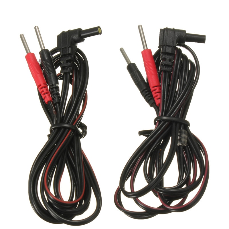 2PCS Replacement Standard Electrode Lead Wires Standard Pin Connection For Tens / Ems Massage Digital Therapy Machines