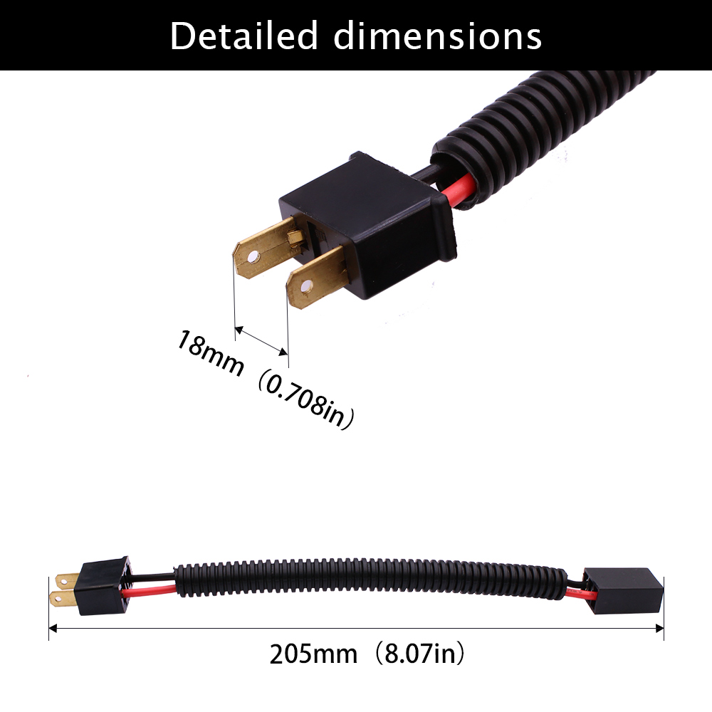 YUNPICAR H7 LED Headlight Wire Harness Connector Socket Adapter Plug Extension