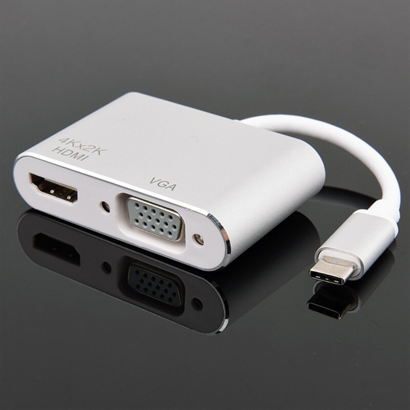 USB C HUB di Tipo C a HDMI VGA Converter 4K Thunderbolt 3 per il Computer Portatile Mac-book Google chromebook Pixel Usb-C Hub Hdmi