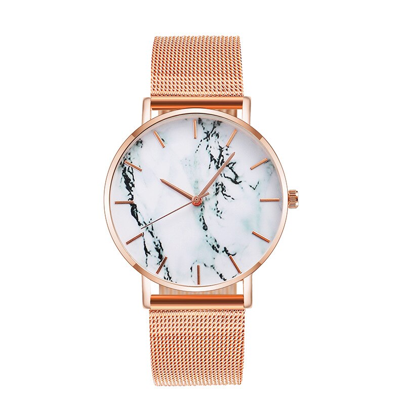 or Rose maille ceinture créative marbre montre pour femme de luxe femmes montre à Quartz Relogio Feminino directe: 1