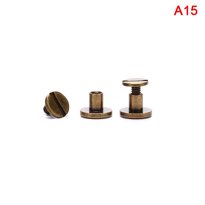 10Pcs 5Mm/6.5Mm/8Mm Bagage Lederen Metalen Craft Solid Schroef Nagel Klinknagel Dubbele gebogen Hoofd Riem/Strap Klinknagels Boek Schroeven: 15