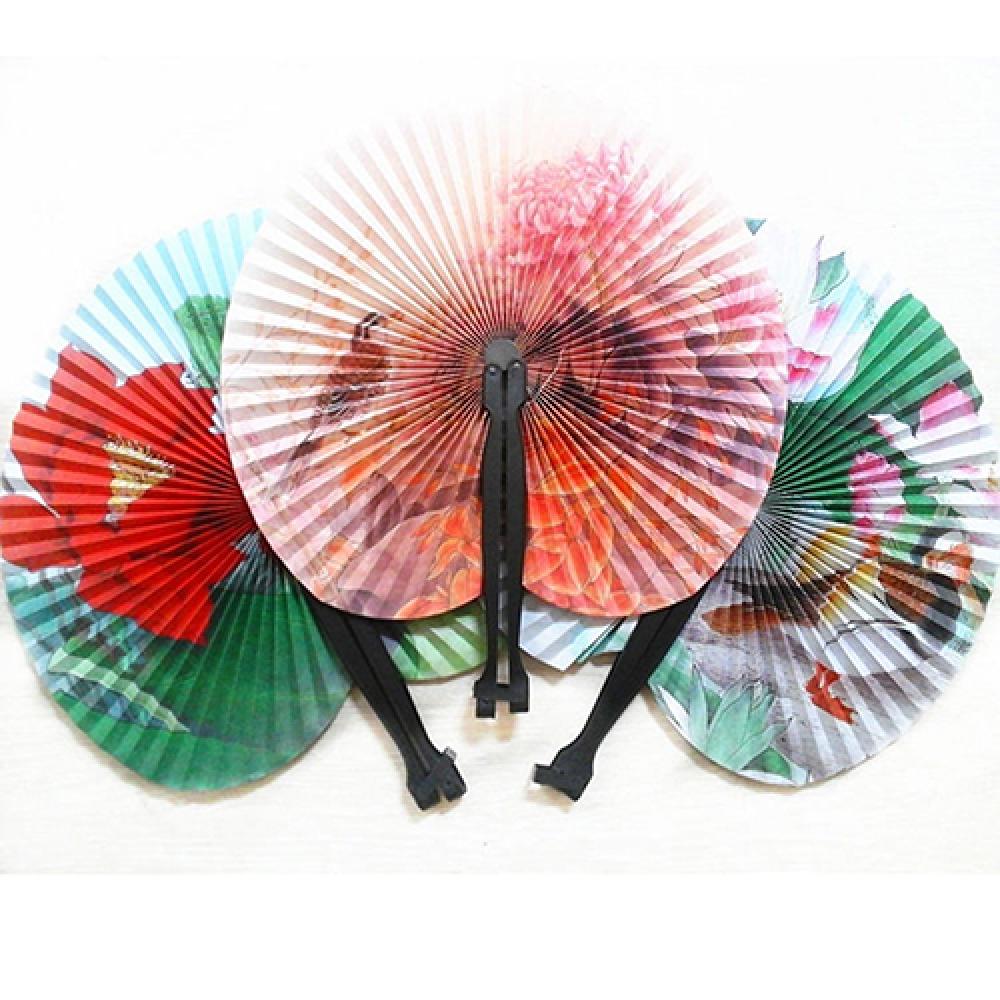 Abanicos de mesa de boda plegables, papel Floral chino Oriental, favores de mesa, 3 uds.