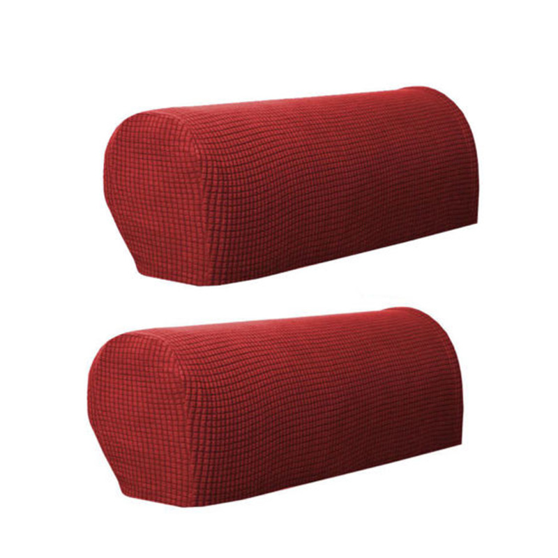 Sofa armlæn dækker elastisk elastisk stykke sæt stol sofa armbeskyttere stræk vaskbar aftagelig glidebetræk 2 stk sæt: Rød