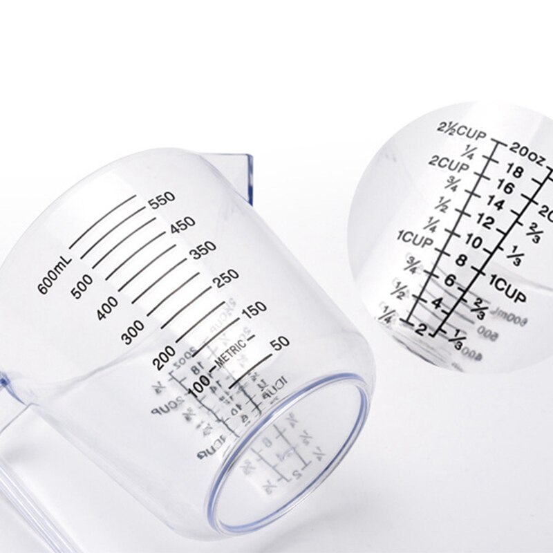 Baking Tools Double-Sided Graduated Plastic Measuring Cup with Graduated Measuring Cup Measuring Cylinder 600Ml