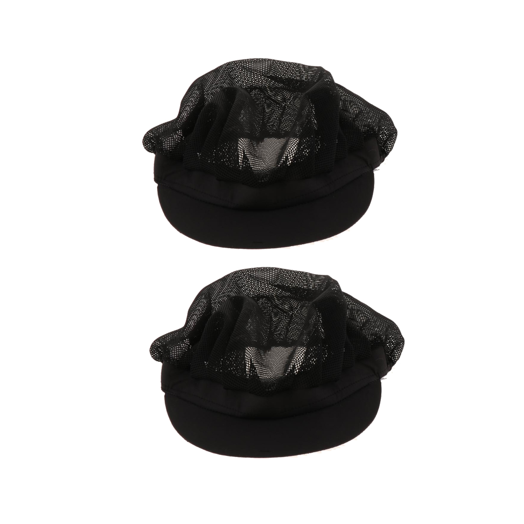 Casquette de Chef cuisinier en maille noire, chapeau élastique ajustable pour hommes et femmes