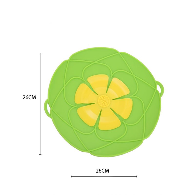 Couvercle de cuisine magique en Silicone, 26Cm, Anti-débordement, bouchon de déversement, accessoires, outils de cuisine: green