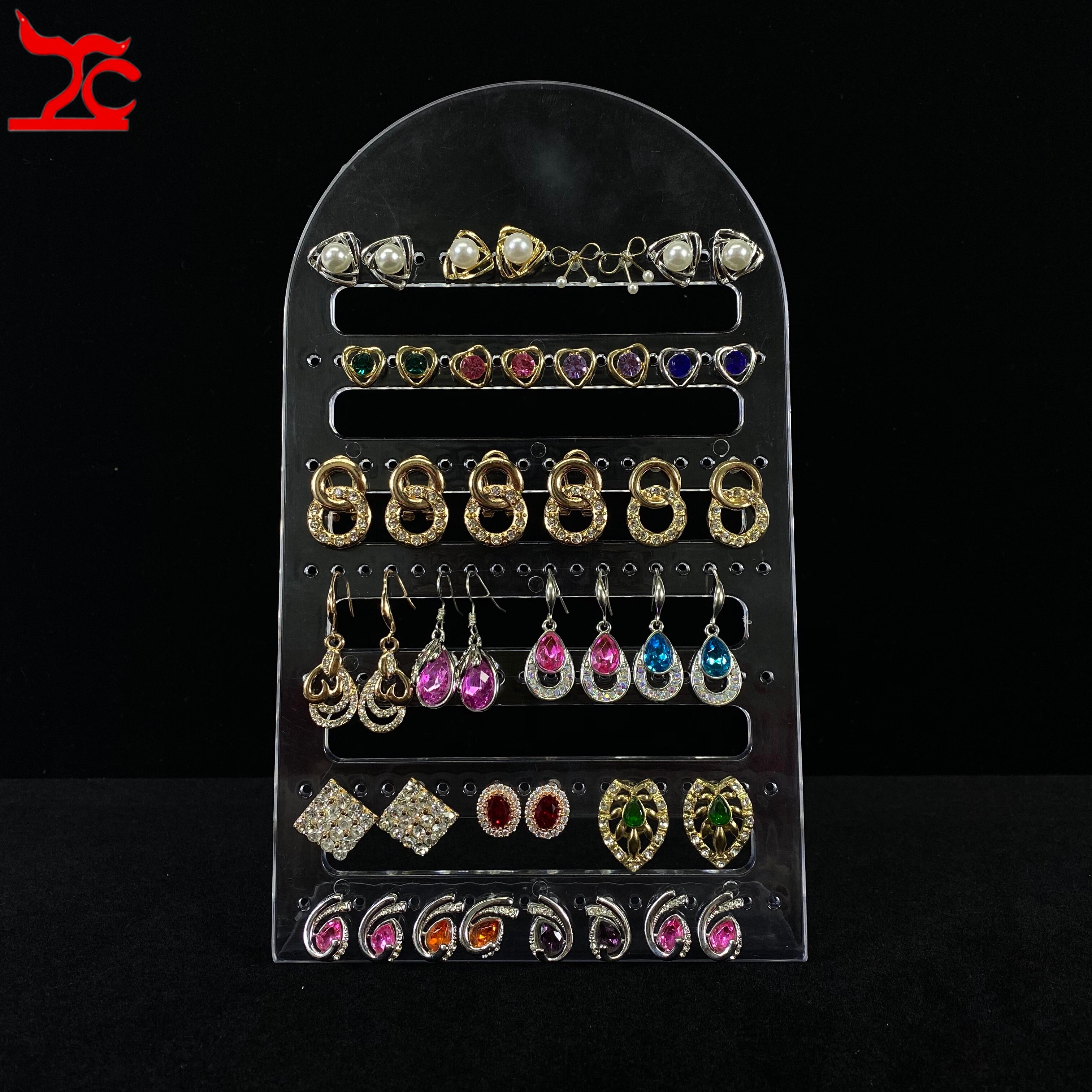 126 Holes Showcase Rack Jewelry Plastic Earring Board Holder Ear Studs Display Stand For joyeros organizador de joyas 2pcs/lot