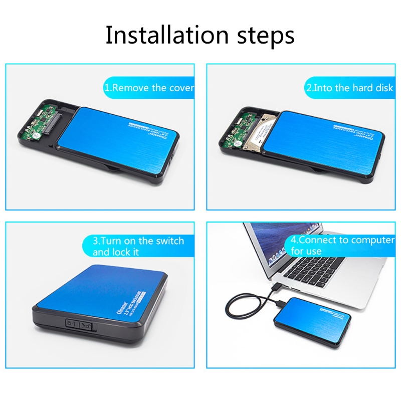 Olmaster 2.5 Inch SSD Notebook Hard Drive Box SATA External USB 3.0 8TB High-speed Transmission Hard-disk Enclosure