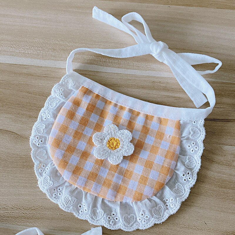 Babero de para perros y mascotas, bonito babero de encaje para cachorros, accesorios de suministros para mascotas, bufanda, novedad de: orange