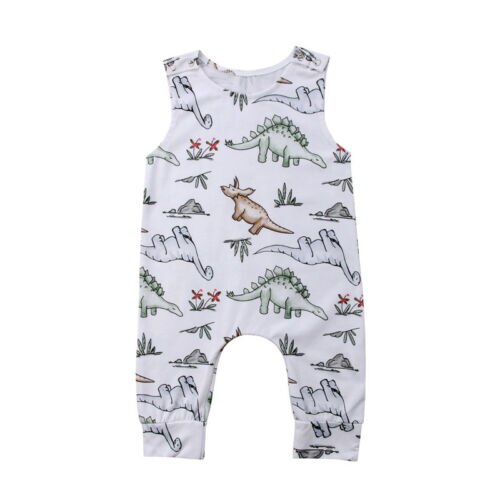 Sommer Nette Neugeborene Baby Junge Mädchen unisex Kleidung ärmellos Dinosaurier Strampler Gesamt Outfits